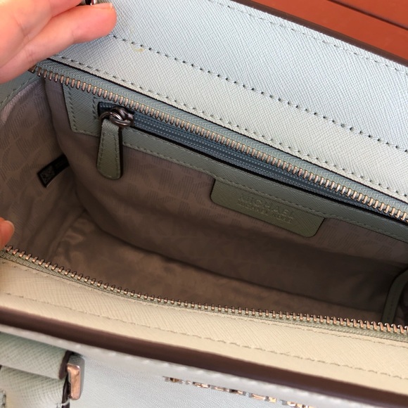 Michael Kors Pastel Blue Large Selma Saffiano Satchel Handbag BRAND NEW - Picture 11 of 12